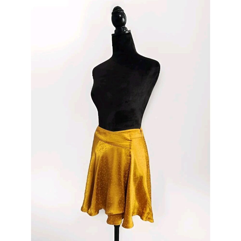 NWT $60 Free People Starstruck Mini Skirt Canyon Bluff Gold Size 2 - Picture 3 of 10